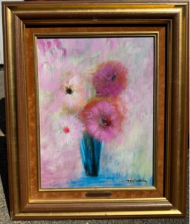 VASE BLEU FLEURI- 1986_1987 - FLEURS