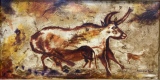 ANIMAUX PRÉHISTORIQUES- COMPOSITION N°8- 50X100- 1973 - ANIMAUX